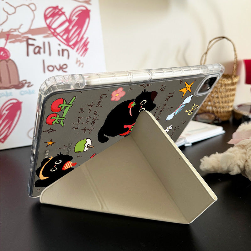 For iPad11 protective cover air7 shell transparent anti-bending pro Apple 11 inch new mini7 cartoon painting