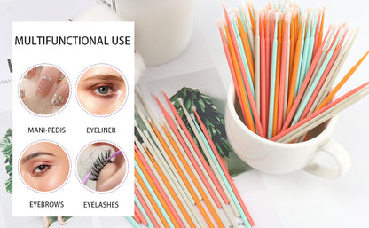 Wholesale New Macaron Color Removal Cotton Swab Grafting Eyelash Cleaning Cotton Stick Eyelash Multifunctional Nano Micro Coater
