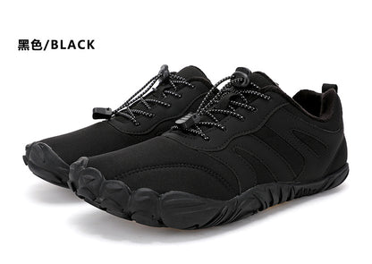 Outdoor Snow Boots, Home Cross-Border Winter New Style, Non-Slip Short Style, Fleece-Lined Warm Cotton Shoes, Thick-Soled Barefoot Five-Toe Shoes