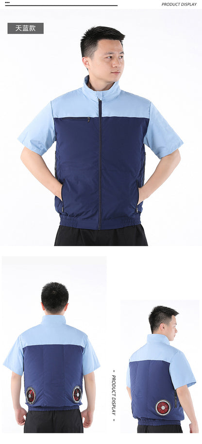 Cross-border New Smart Air-conditioning Clothing Jacket Clothes with Fan Outdoor Work Uniform Labor Protection Duty Fan Clothing