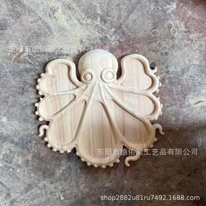 Tray wooden octopus shape creative snacks melon seeds fruit plate platter cross-border new Octopus Charcute