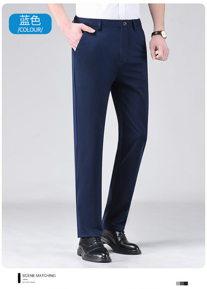 Live popular Tiger head summer thin men's casual pants men's straight business dad suit pants men's stretch long pants