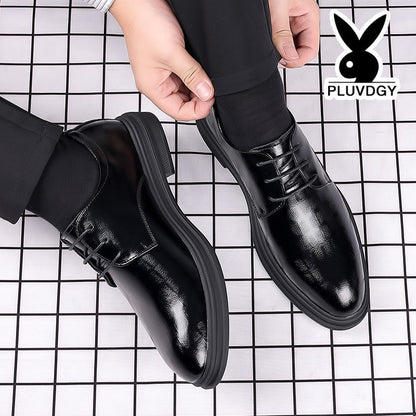 [Real soft leather] men's lace-up business formal wear high-end soft soft leather men's shoes high non-slip wear-resistant casual leather shoes