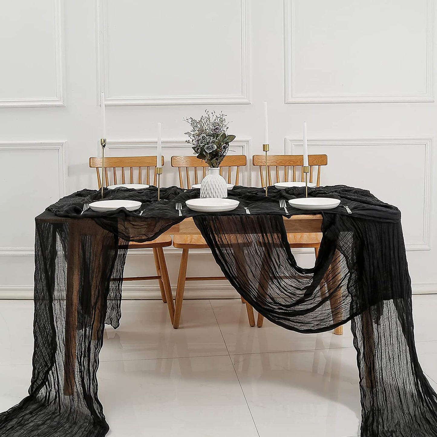 Bali Crepe Table Flag Foreign Trade Western Tablecloth Light Luxury High-End Wedding Party Decoration Pleated Table Flag Wholesale