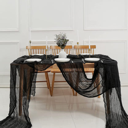 Bali Crepe Table Flag Foreign Trade Western Tablecloth Light Luxury High-End Wedding Party Decoration Pleated Table Flag Wholesale