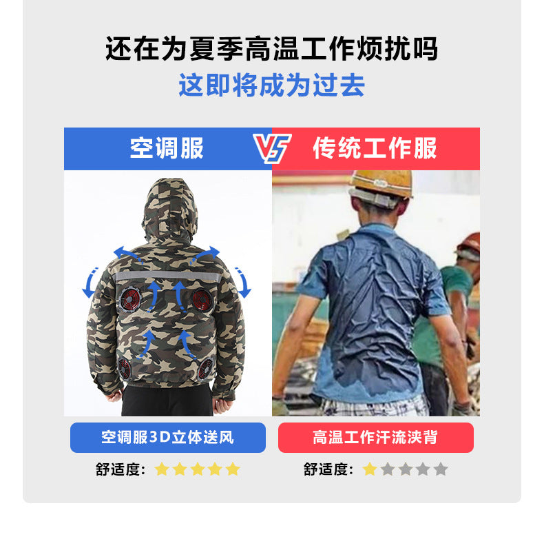 Summer Air-Conditioned Clothing for Outdoor Labor Protection, Cooling and Sun Protection Clothing, Hooded Fan Clothing for Men and Women, Specially Designed for Outdoor Labor Protection