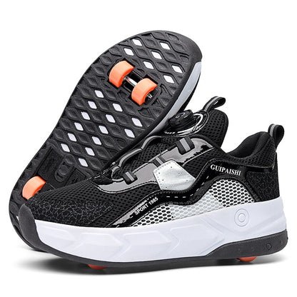 Students heelloo shoes four-wheel children's wheel skates men and women automatic version shoes with wheels in stock wholesale