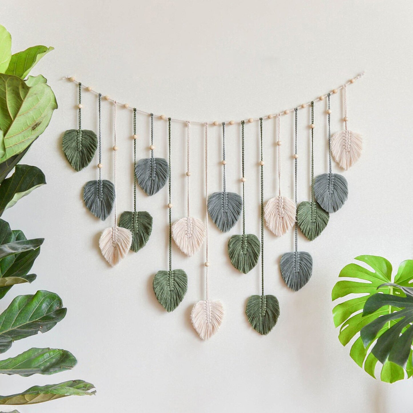 Nordic Handmade Woven Leaf Tapestry Bohemian Photo Homestay Bedroom Children's Room Background Wall Wall Decorations