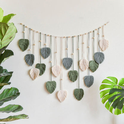 Nordic Handmade Woven Leaf Tapestry Bohemian Photo Homestay Bedroom Children's Room Background Wall Wall Decorations