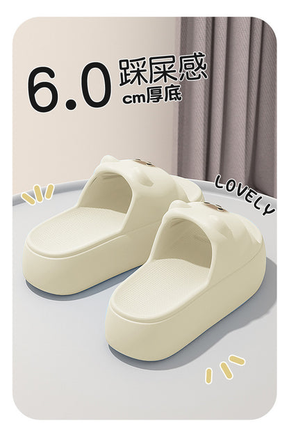 New Sandals and Slippers Women's Summer Thickened Sole Home Elevated Cartoon Non-slip Odor Deodorant Beach Shoes Lightweight Slippers