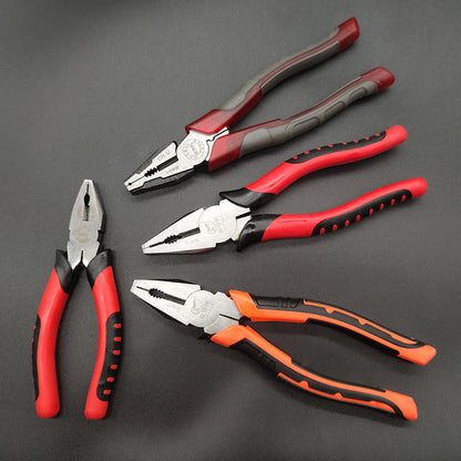 Pliers European Chrome Vanadium Steel Wire Pliers Source Factory Pvc Plastic Handle Tiger Pattern Vise 8inch Large Quantity Discount Pliers