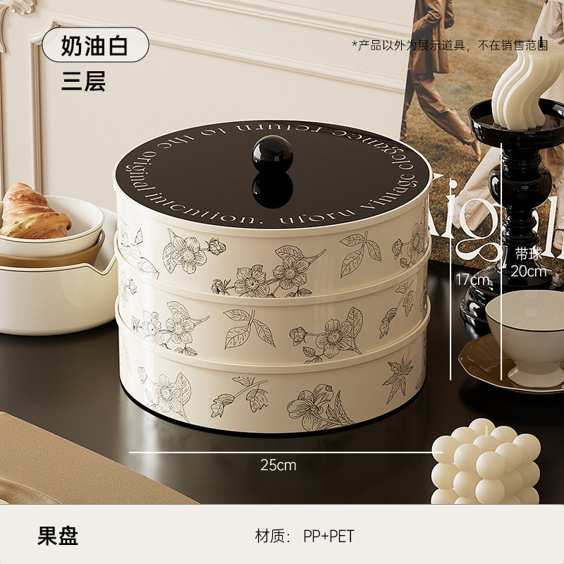 Fruit Tray Living Room Coffee Table Food Grade Melon and Peanut Snacks Dried Fruit Box Multi-layer Rotating Liftable Candy Box