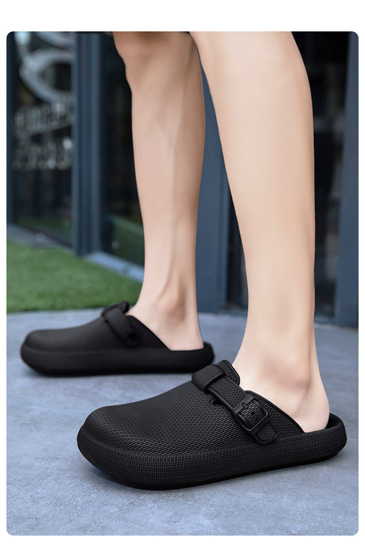 2025 Men's Closed-Toe Sandals Large Size Outdoor Non-Slip Thick-Soled Clogs Women's Half-Slip Couple's Same Style