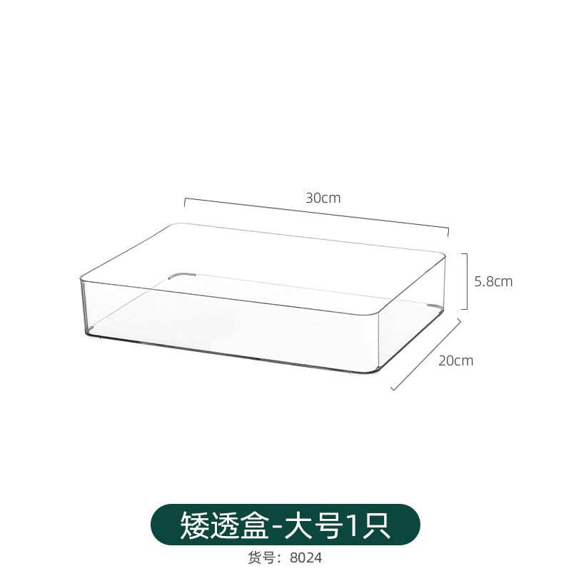 Multi-size Transparent Refrigerator Storage Box Snacks and Sundries Storage Box Cosmetic Finishing Multifunctional Transparent Superposable