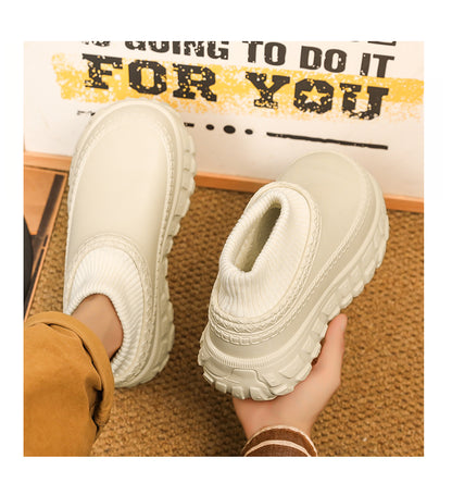 Winter Cross-Border Thick-Soled Cotton Slippers for Couples with Tire Soles, Warm Socks and Shoes for Men, Cotton Tow