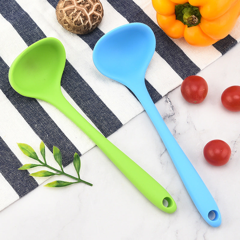 Silicone Mini Soup Spoon Kitchen Cooking Soup Spoon Children's Food Supplemented Soup Spoon Food Grade Material Silicone Soup Spoon 21cm