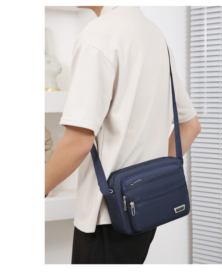 New Men's Coin Purse Casual Large Capacity Chest Bag Multi-layer Large Capacity Shoulder Bag Simple Solid Color Crossbody Bag