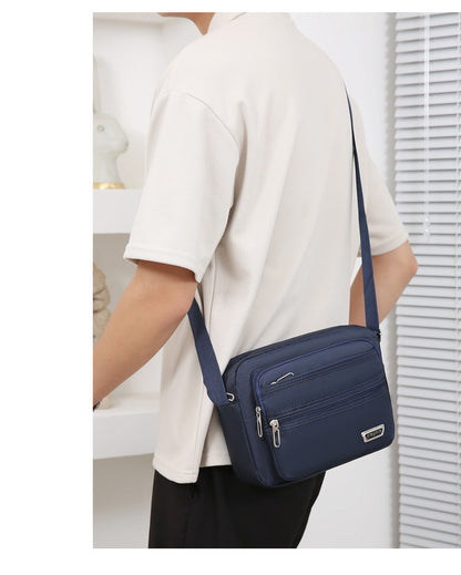 New Men's Coin Purse Casual Large Capacity Chest Bag Multi-layer Large Capacity Shoulder Bag Simple Solid Color Crossbody Bag