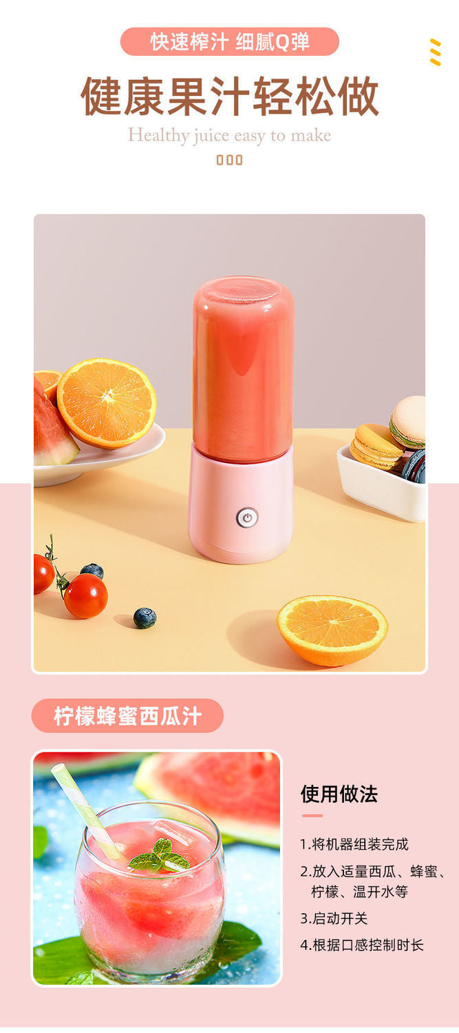 Juicer for Making Fruit Juice, Fully Automatic Wireless Charging Juicer Cup, Mini Fruit and Vegetable Juicer, Portable and Customizable