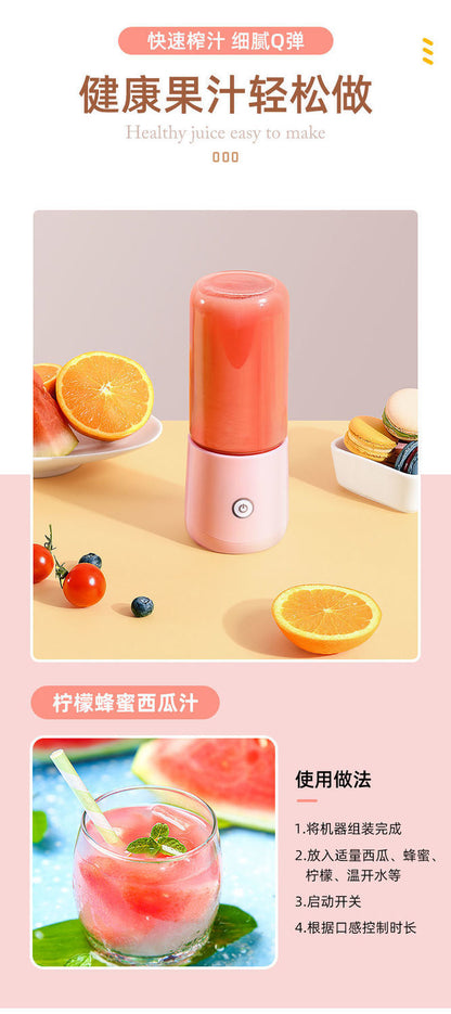 Juicer for Making Fruit Juice, Fully Automatic Wireless Charging Juicer Cup, Mini Fruit and Vegetable Juicer, Portable and Customizable