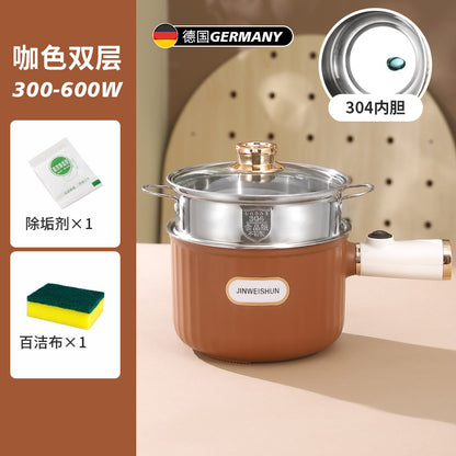 304 Liner Multi-functional Electric Cooking Pot Household Small Pot Dormitory Cooking Noodle Pot Hot Pot Small Electric Pot Intelligent Integrated Pot