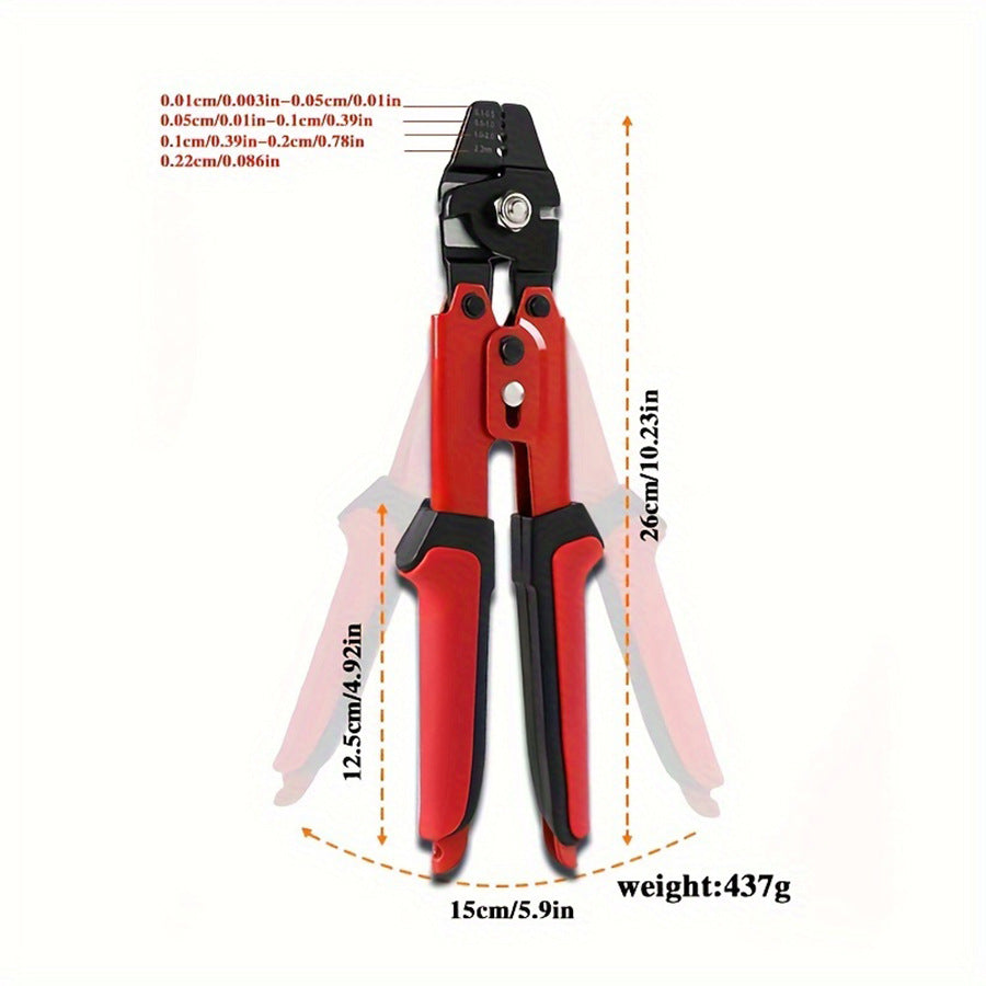 Aluminum Sleeve Crimping Pliers 10inch Multifunctional Wire Rope Pliers Labor-Saving Crimping Pliers Electrician Special Tools Wire Crimping Pliers