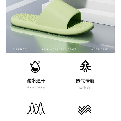 New Summer Home Bathroom Hollow Anti-Slip Men's Slippers That Feel Like Stepping on Shit, Convenient and Breathable Soft-Soled Women's Slippers for Outdoor Wear