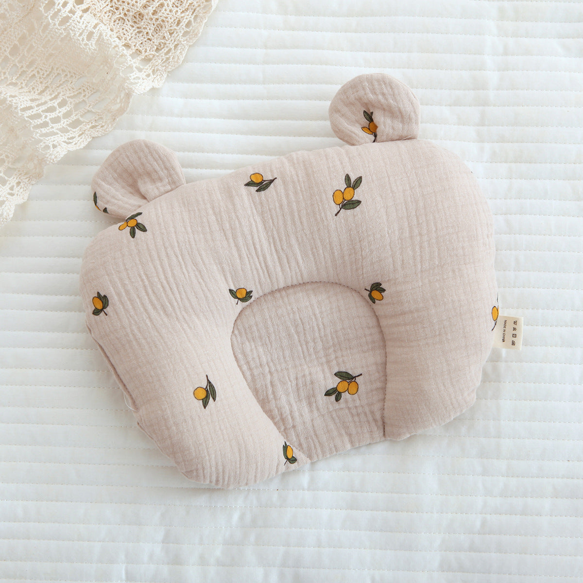 Class A cotton baby gauze baby anti-deflection head shaped pillow sweat-absorbing breathable Four Seasons suitable for newborn comfort pillow
