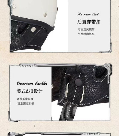 Retro Helmet Motorcycle Half Helmet 3C National Standard Summer Women's Men's Motorcycle Helmet Electric Vehicle Japanese Safety Helmet