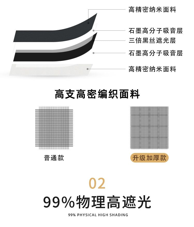 Full Blackout Hook-Type Curtains Finished Rental Room Bedroom Balcony Sunshade Simple Bay Window 2025 New Curtain Cloth