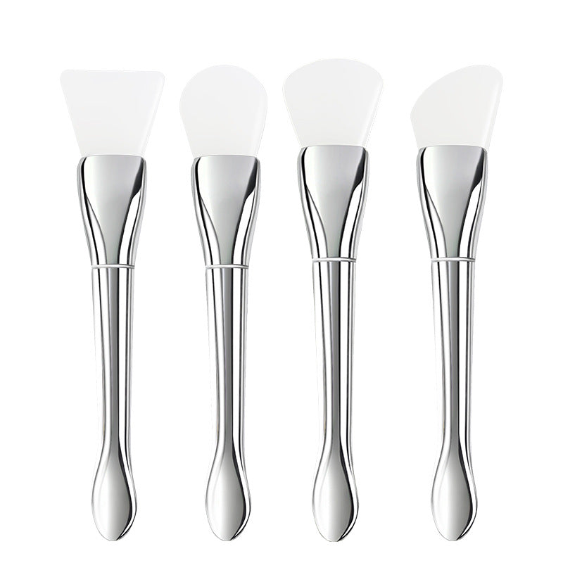 New Silver Rod silicone mask brush multifunctional beauty makeup brush ultra-thin flat head coating foundation brush mud film brush