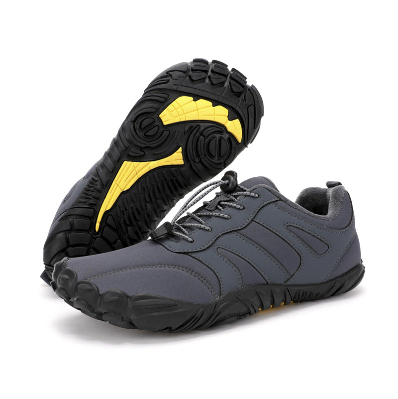Outdoor Snow Boots, Home Cross-Border Winter New Style, Non-Slip Short Style, Fleece-Lined Warm Cotton Shoes, Thick-Soled Barefoot Five-Toe Shoes