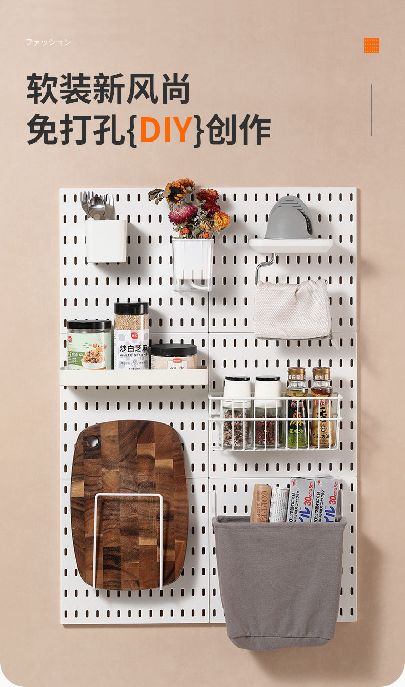 Desktop Perforated Board Storage Rack Organizer Office Partition Workstation Desk Stationery Organizer Shelf No Drilling Required