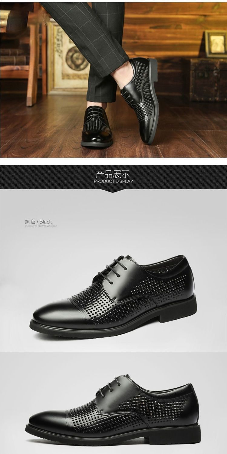 [100% cowhide] 2023 new autumn genuine leather shoes men's non-slip breathable business work shoes dad shoes