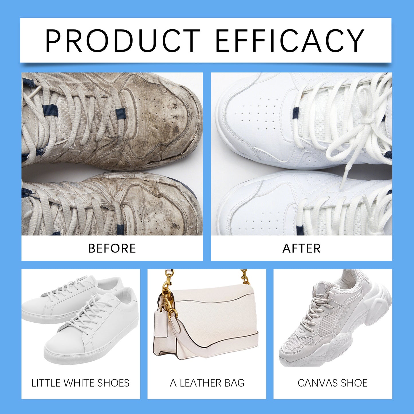 Jakehoe Sports Shoe Cleaner White Shoe Foam Cleans Quickly Removes Stains Without Damaging the Upper Comes with a Brush Head