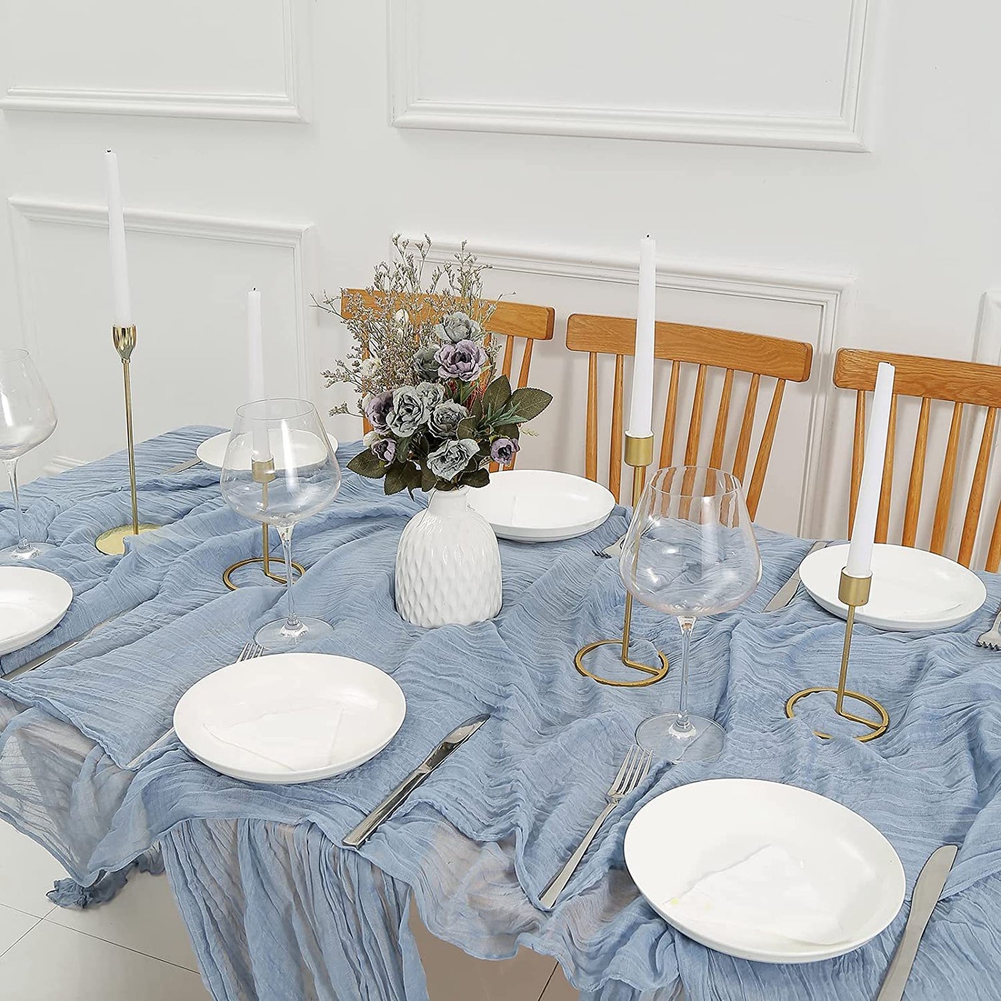 Bali Crepe Table Flag Foreign Trade Western Tablecloth Light Luxury High-End Wedding Party Decoration Pleated Table Flag Wholesale