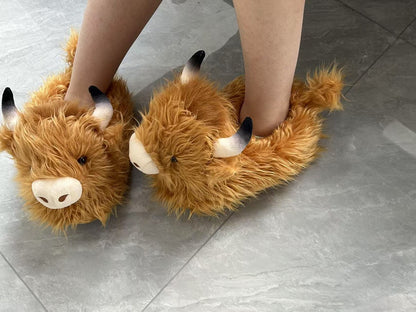Imitation Yak Cotton Slippers Autumn and Winter Home Floor Stupid Cow Platform Cotton Shoes Cute Outer Wear Comfortable Slippers for Women