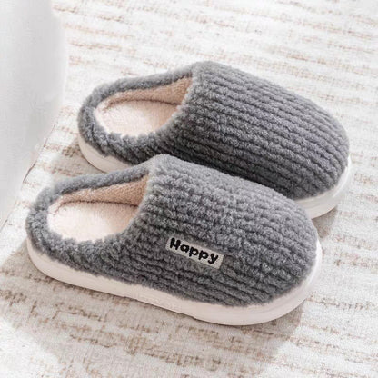 Cotton Slippers for Women in Autumn and Winter Home Non-Slip Thick-Soled Plush Indoor Home Slippers for Couples Plus Plush Slippers