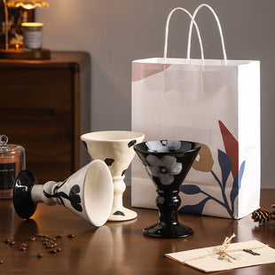 Retro High-grade Sense Striped Kiln Change Ceramic Cup Hotel Home Office Milk Coffee Cup Afternoon Tea Drinking Cup