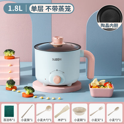 Electric Cooking Pot Dormitory Student Household Small Electric Hot Pot Mini Small Electric Pot Instant Noodle Pot Cooking Noodles Small Pot Gift Wholesale