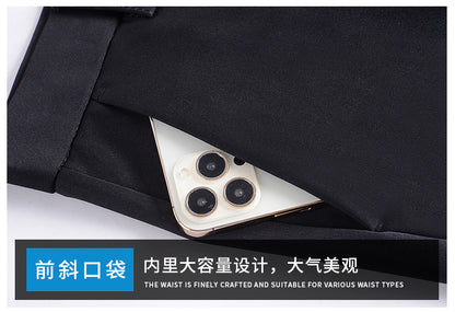 Live popular Tiger head summer thin men's casual pants men's straight business dad suit pants men's stretch long pants