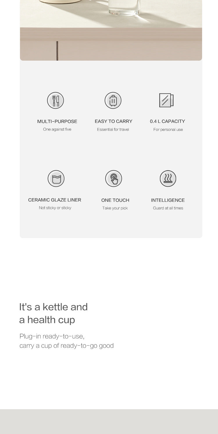 Portable Boiling Cup for Tea Mini Timing Electric Stew Kettle Electric Stew Health Cup Stew and Boiling Integrated Automatic Electric Boiling Cup