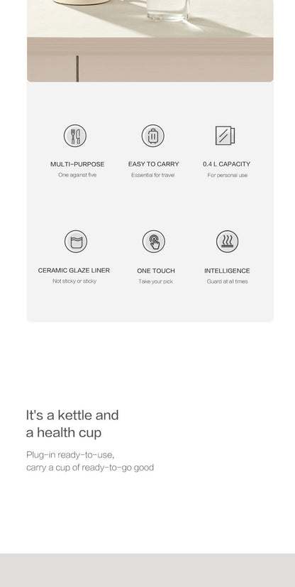 Portable Boiling Cup for Tea Mini Timing Electric Stew Kettle Electric Stew Health Cup Stew and Boiling Integrated Automatic Electric Boiling Cup