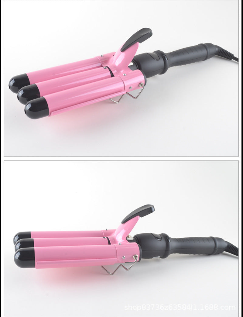 Hot sale three-tube curling iron three-rod curling iron water ripple hairdressing stick egg roll electric splint iron big wave