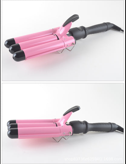 Hot sale three-tube curling iron three-rod curling iron water ripple hairdressing stick egg roll electric splint iron big wave