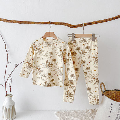 Children's Pajamas, Baby Autumn Clothes and Long Trousers, Kidsren's Home Clothes, Category a Pure Cotton Pajamas for Boys and Girls, Boys' Home Clothes
