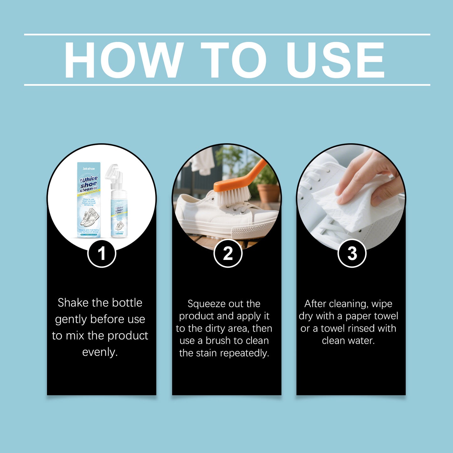 Jakehoe White Shoe Mousse Care Agent - Care for Yellowing Marks on White Shoes, Protects Color and Does Not Damage the Shoe Surface