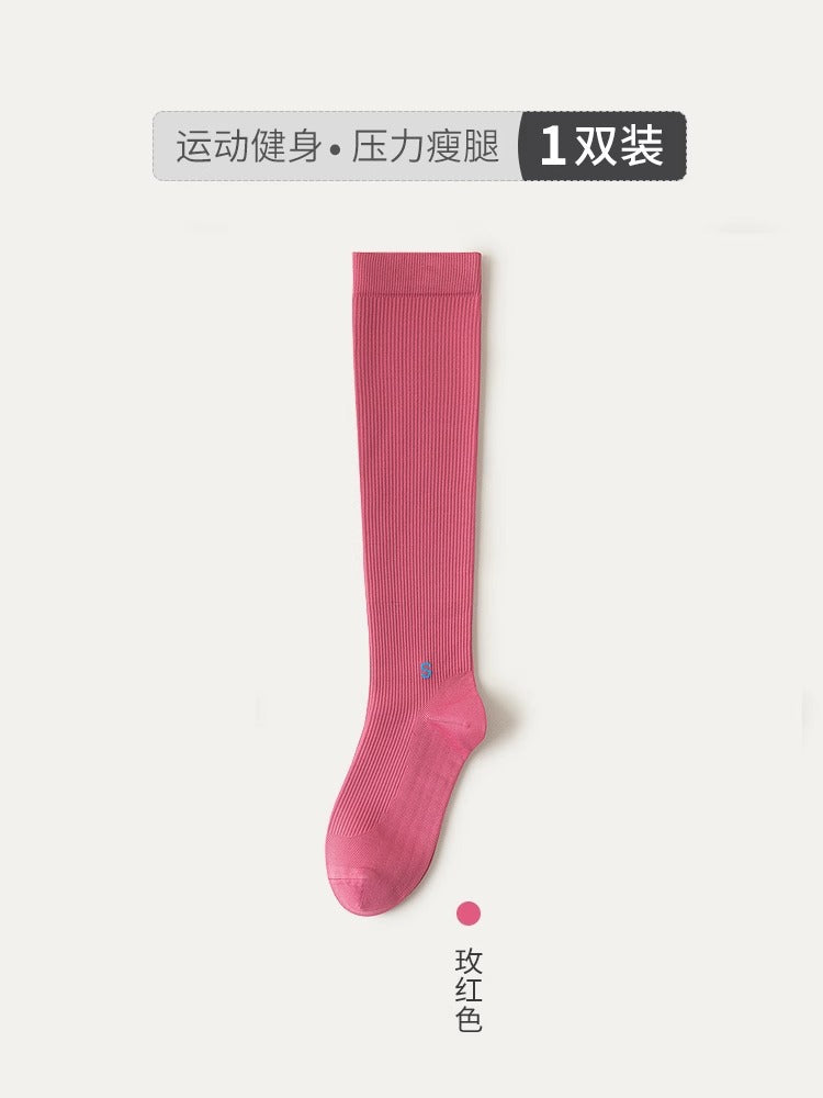Compression socks sports compression calf socks professional rope skipping running women's socks summer fitness stockings non-slip yoga socks