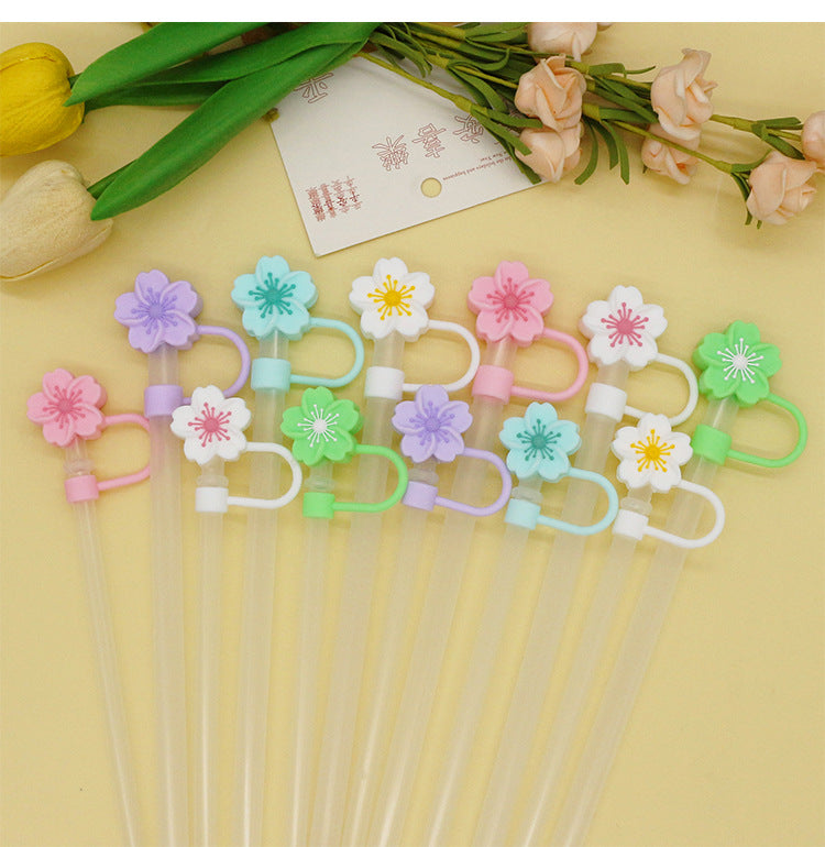 Popular 10mm Begonia Flower Straw Cap Stanley Water Cup Straw Plug Silicone Flower Straw Cover Direct from Manufacturer