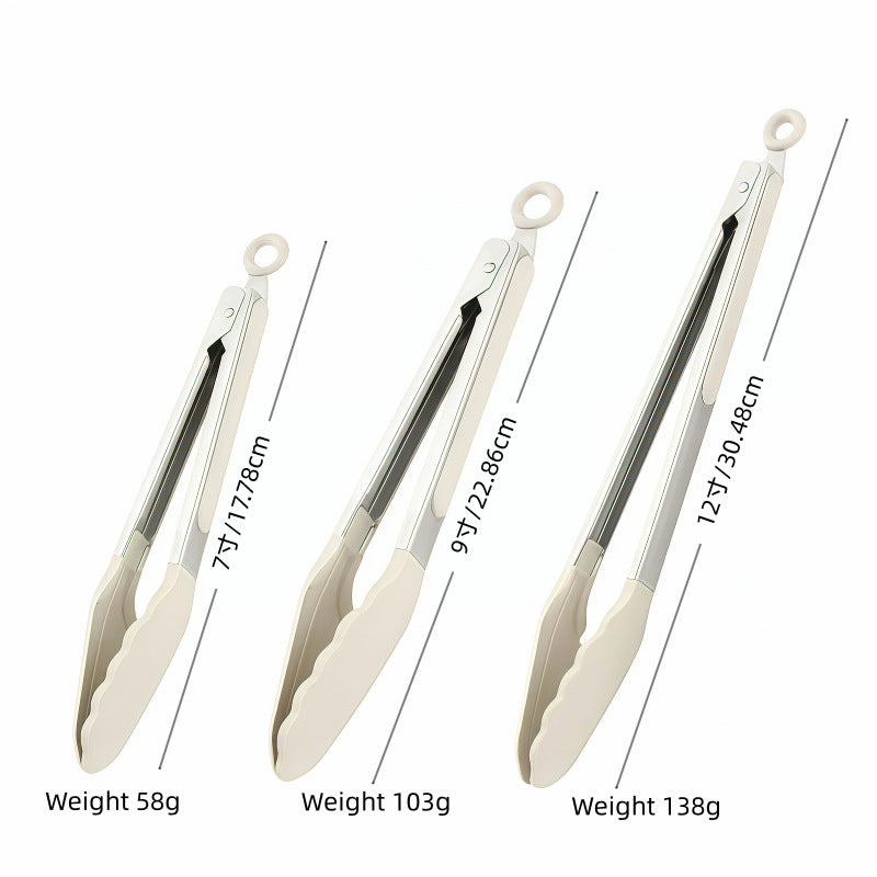 Cross-Border Silicone Clips, High Temperature Resistant Kitchen Anti-Scalding Barbecue Barbecue Clips, Food Clips, Household Stainless Steel Steak Clips